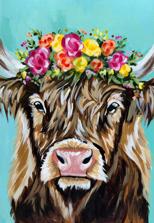 Highland Cow - Paint and Sip Workshop