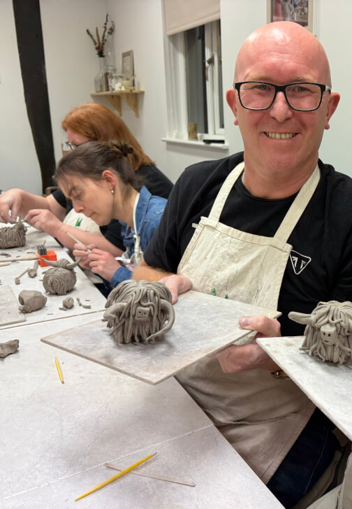 Highland Cow Pottery Workshop
