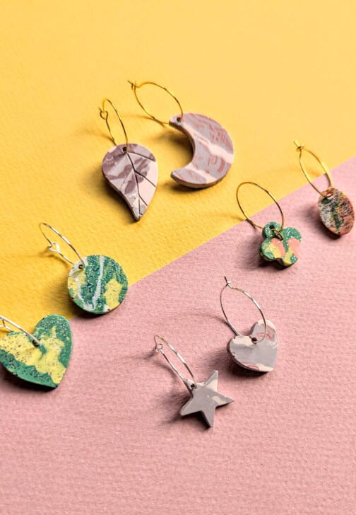 Hoop Earrings with Charms - Eco-Resin Craft Workshop