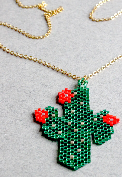 Jewellery Making Workshop: Brick Stitch Cactus Pendant