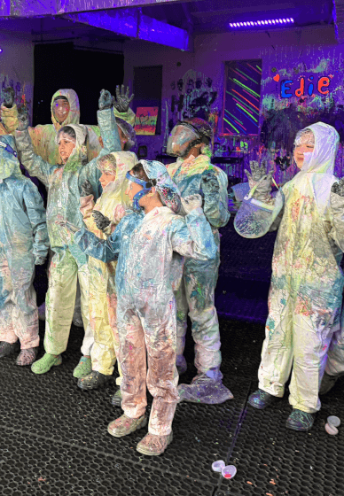 Kids Glow in the Dark Birthday Party Splatter Art Session
