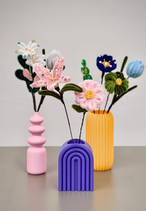 Korean-inspired Sparkling Chenille Flower Bouquet Workshop