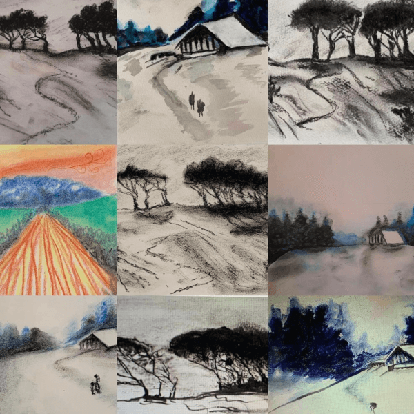 4th Grade Ton Schulten Abstract Landscapes! – Paintbrush Rocket