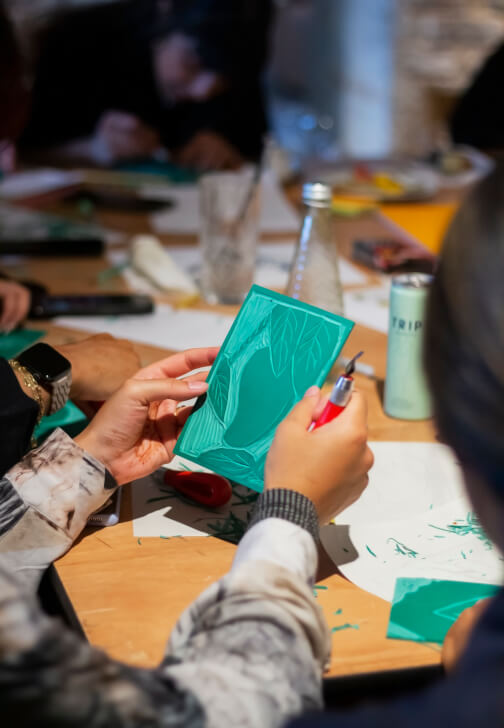 Lino Printing and Ceramic Tile Workshop