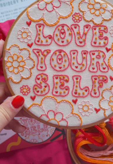 Love Yourself Embroidery Hoop Craft Kit