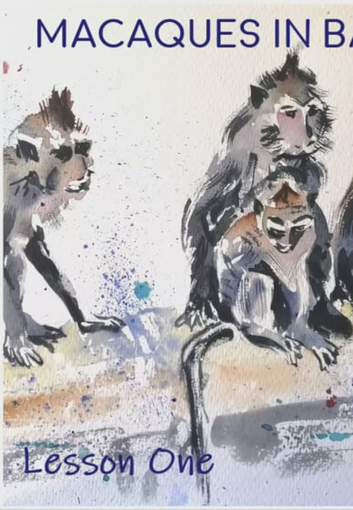 Macaques Two Watercolour Painting Lesson