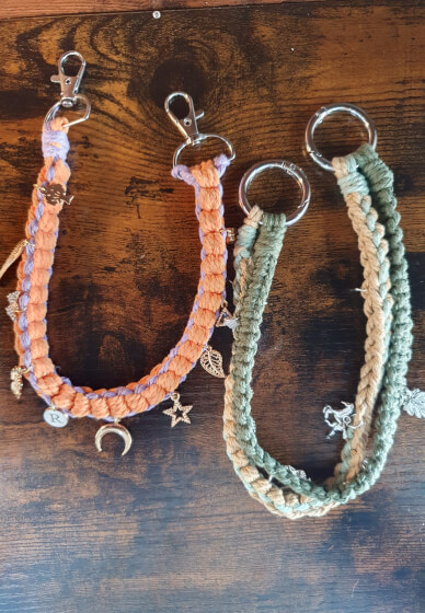 Macramé Handbag / Jeans Chain with Charms