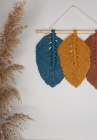 Make a Three Feather Macrame Wall Hanging at Home