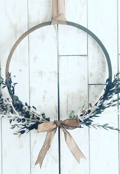 Make a Whisky Barrel Hoop Christmas Wreath