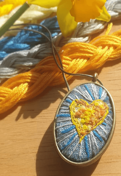 Make an Embroidered Pendant at Home