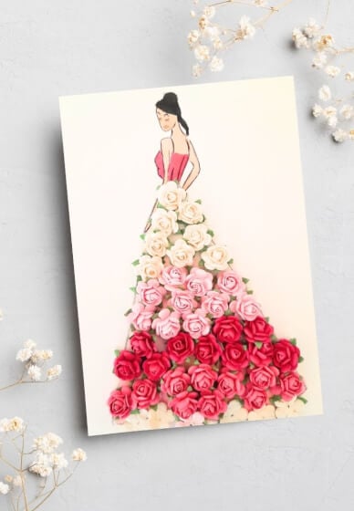 Make Flower Figure Postcards at Home
