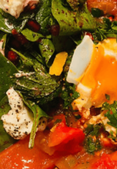 Make Shakshuka and Green Salad with Labneh at Home