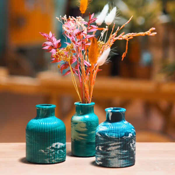 Marbled Mini Vase and Dried Flower Bouquet Workshop