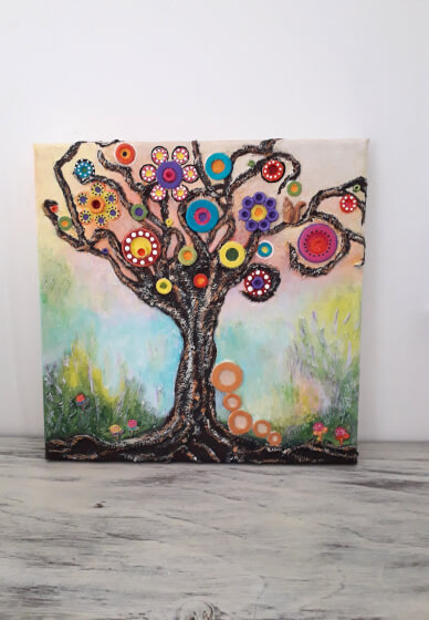 Mixed Media Art Course: Tree on Canvass