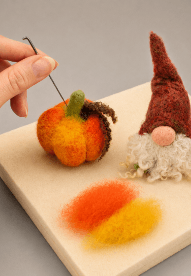 Needle Felted Tomte and Pumpkin Workshop Lechlade