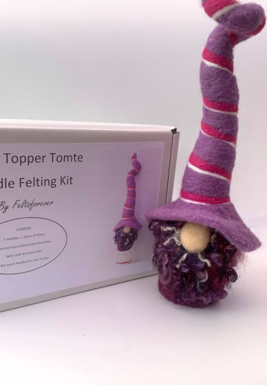 Needle Felting Craft Kit - Gnome Bottle Top