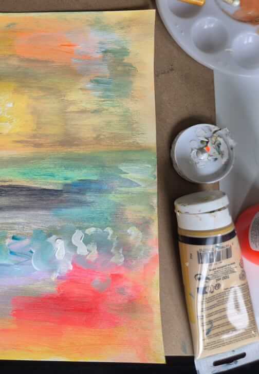 Paint a Colourful Sunset Seascape with Acrylics