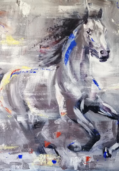 Paint a Energetic Acrylic Horse