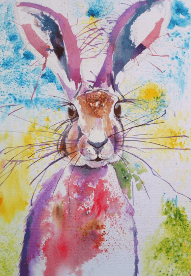 Paint a Hare Using Brusho