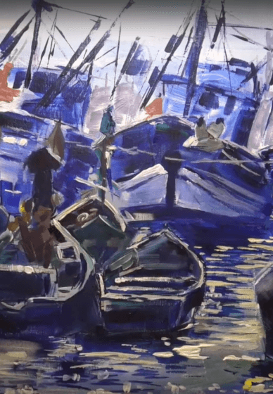 Paint a Vibrant Acrylic Essaouira Harbour Scene