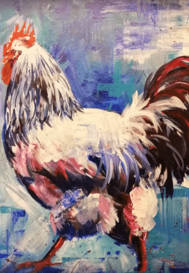 Paint a Vibrant Acrylic Rooster