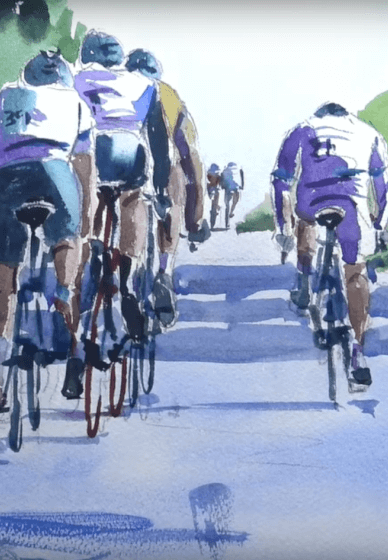 Paint a Watercolour Cyclist