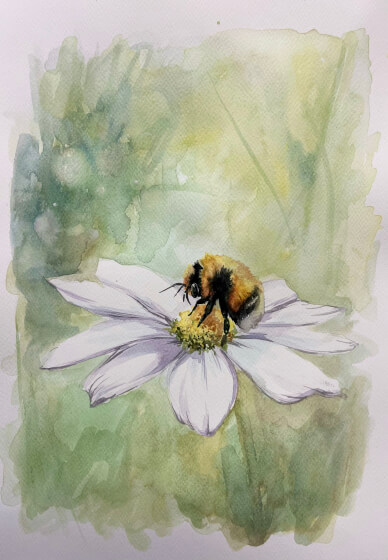 Paint and Sip at Home - Bee Happy Watercolour