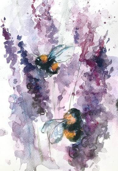 Paint and Sip at Home - Busy Bee's in Watercolour