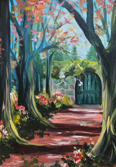 Paint and Sip at Home - Enchanted Garden