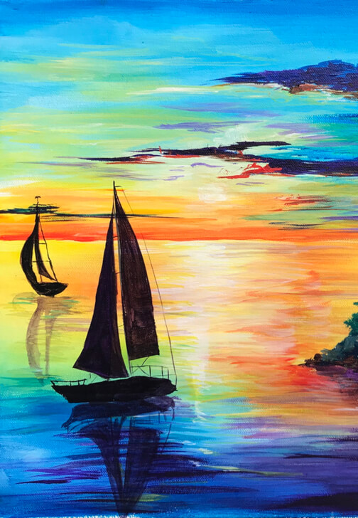 Paint and Sip Class - Brush Party with Rachael - Didcot