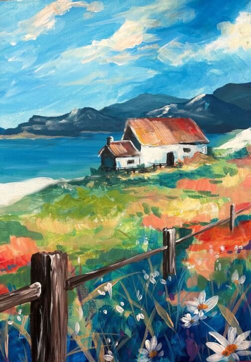 Paint and Sip Class - Brush Party with Sarah - Woodstock