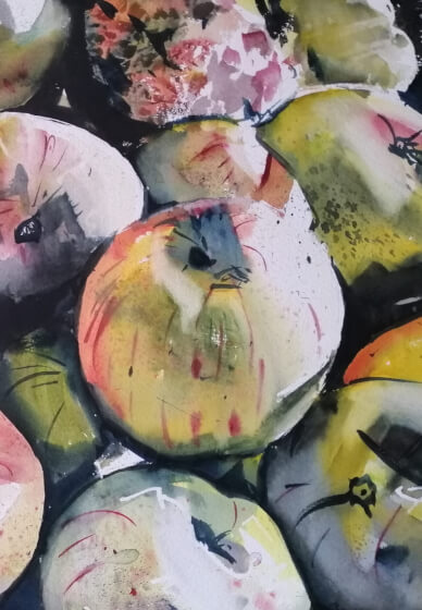 Paint Apples in Watercolour