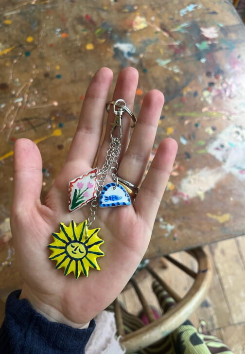 Paint Clay Charms and Make Your Keychain