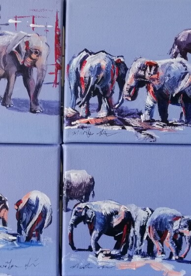 Paint Four Mini Elephants in Acrylic Craft Kit
