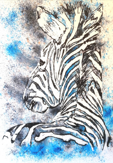 Paint Mixed Media Zebras