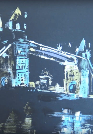 Paint the Tower Bridge in Metallic Watecolour