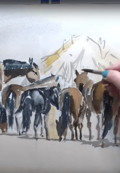 Paint Watercolour Horses