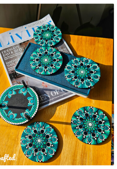 Paint Your Own Dot Mandala Coaster Set at Home