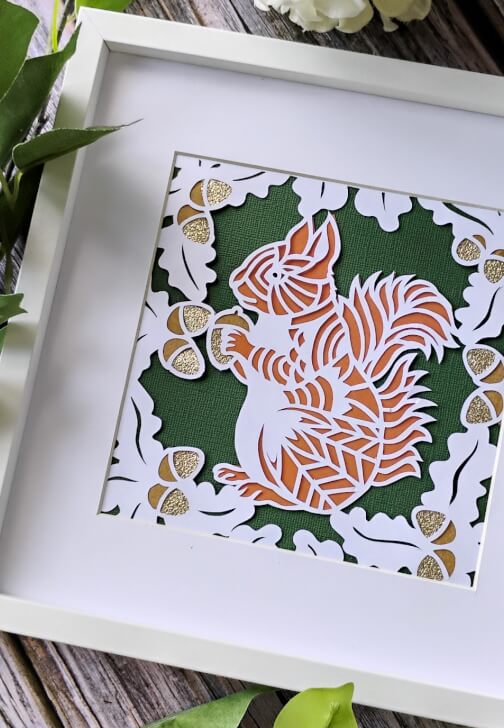 Papercutting Workshop - Framed Squirrel