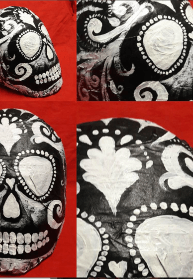 Papier Mache Skull Piñata Painting Workshop