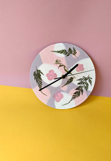 Pressed Dried Flowers Clock - Eco-Resin Craft Workshop
