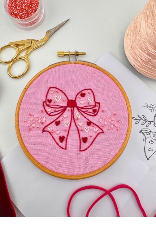 Pretty Bow Sip and Stitch Embroidery Workshop