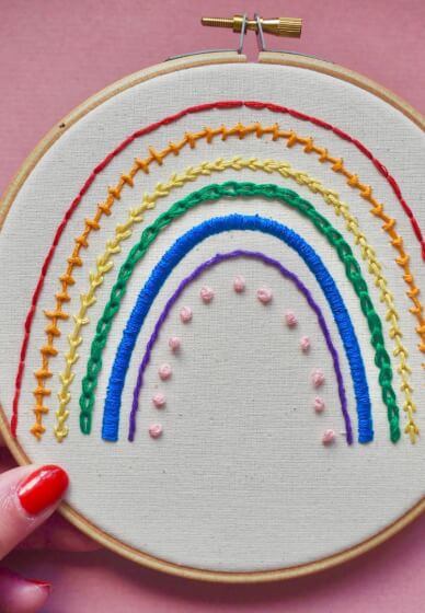Rainbow Embroidery Hoop Craft Kit