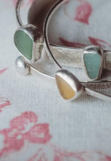 Sea Glass Silver Bangle Silversmithing Workshop