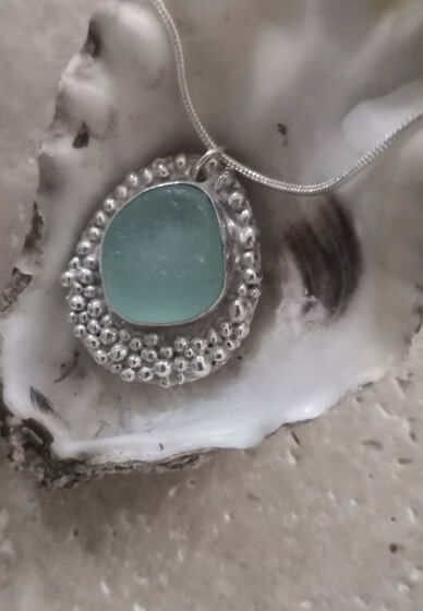 Sea Glass Stone Setting Workshop with Silver Clay