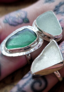 Silver Sea Glass Ring Making Class