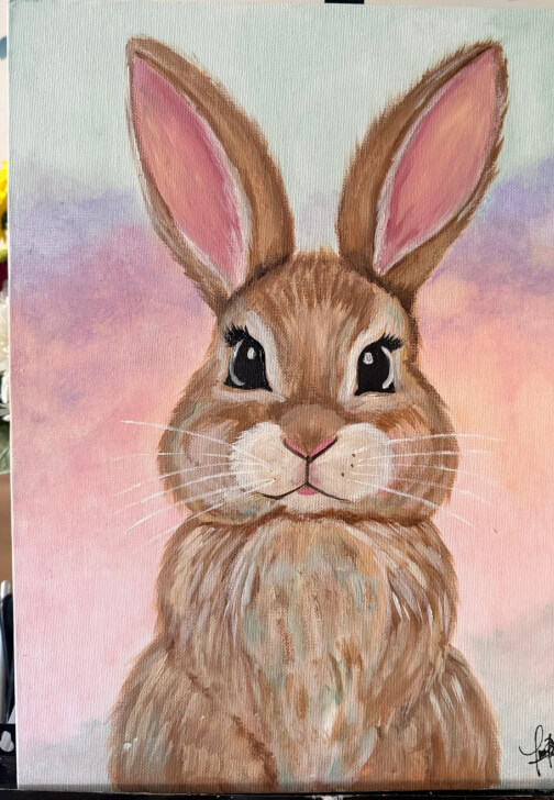 Sip and Paint Class: Cute Spring Bunny