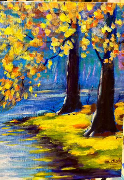 Sip and Paint Class in Artist Studio