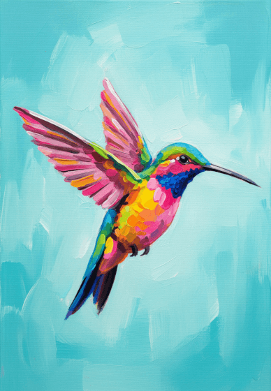 Sip and Paint Experience: Colourful Hummingbird