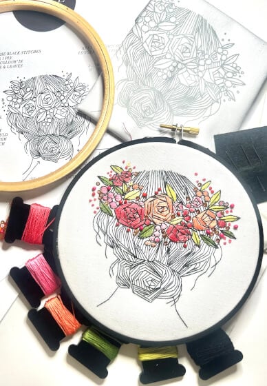 Sip & Sew 'Flower Garland' Embroidery Workshop
